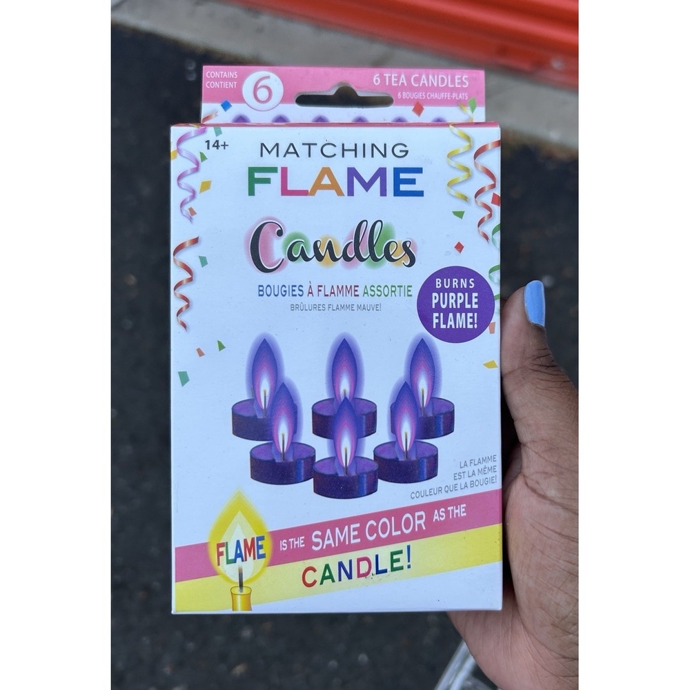 Forum Novelties Purple Matching Flame Tea Light Candles 6 Pack Novelty NIB
